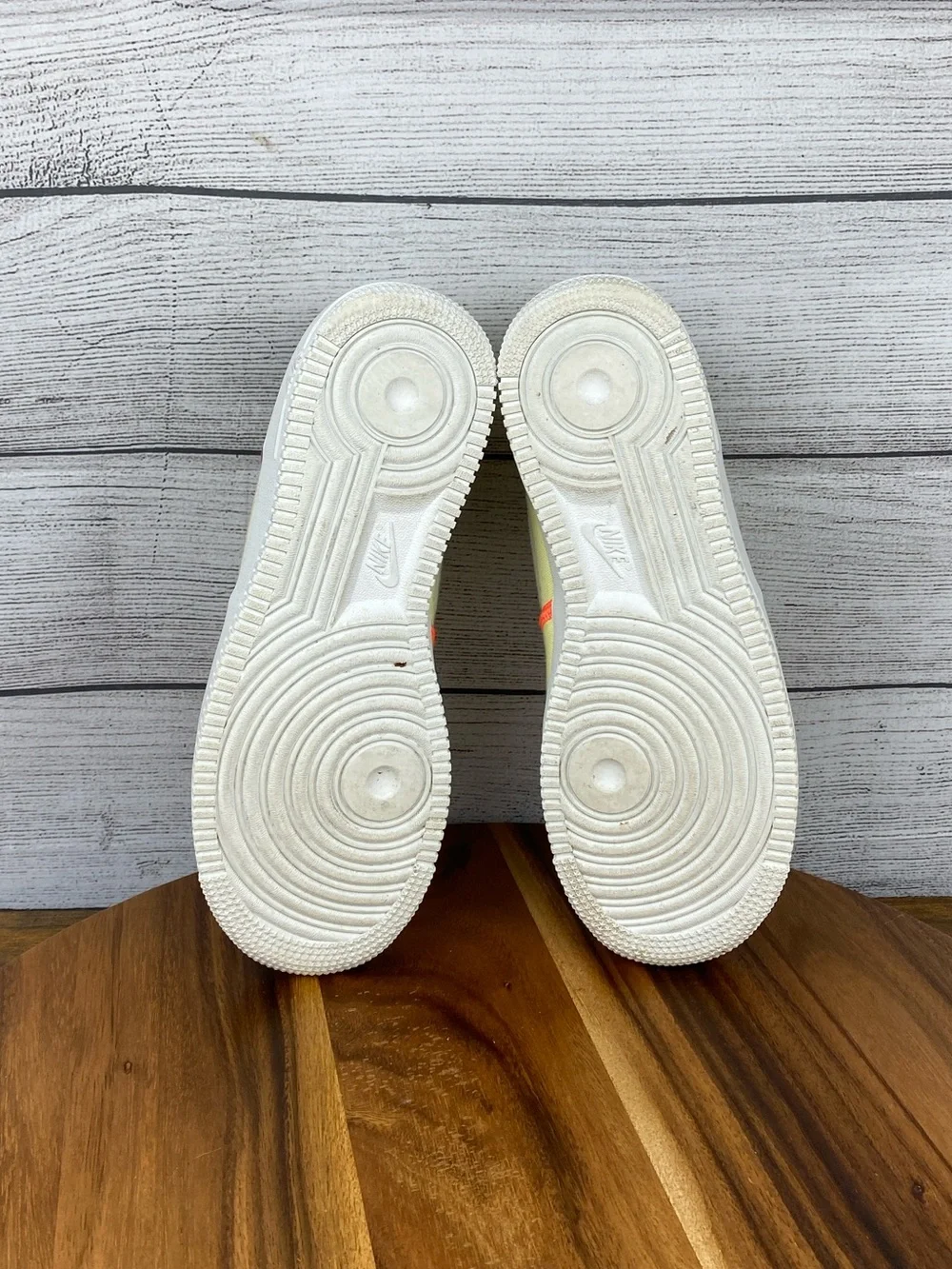 Nike Air Force 1 07 Low LX Stitched Canvas Life Lime Yellow Shoe Womens Size 8.5
